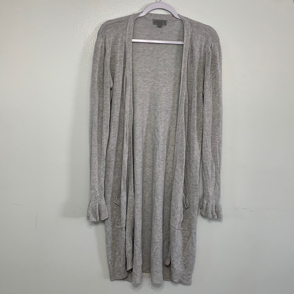 Joseph A Long Length Light Grey Open Front Cardigan Size M - Picture 1 of 6